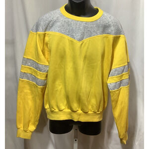 NWOT Vintage Speedo Yellow Gray Colorblock Sweatshirt Large